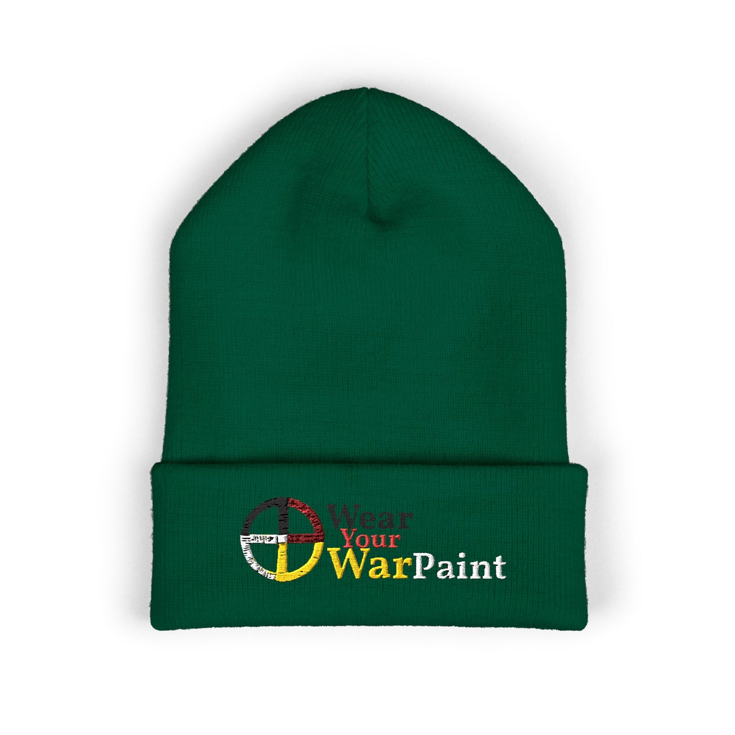 Wear Your WarPaint - Embroidered Cuffed Beanie — Colorwheel "Wavy Town" Logo