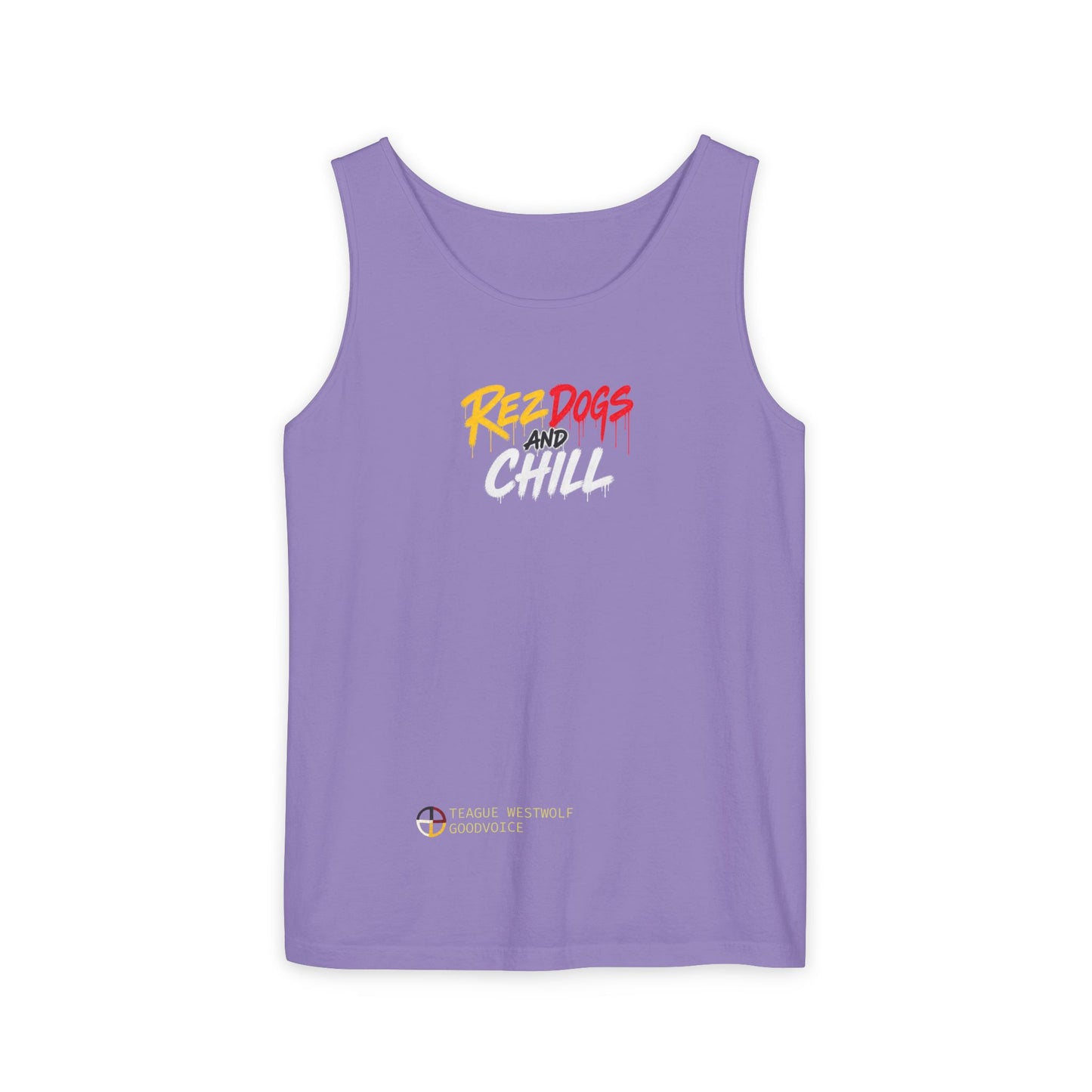 Tank Top — "Red Dogs and Chill" Retro Beach Vibe Sleeveless Tee