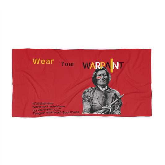 Vóóhéhéve (Morning Star) Aka Chief Dull Knife of the Notameohmésêhese (Northern Eaters) also known as Northern Cheyenne by the Government - Beach Towel