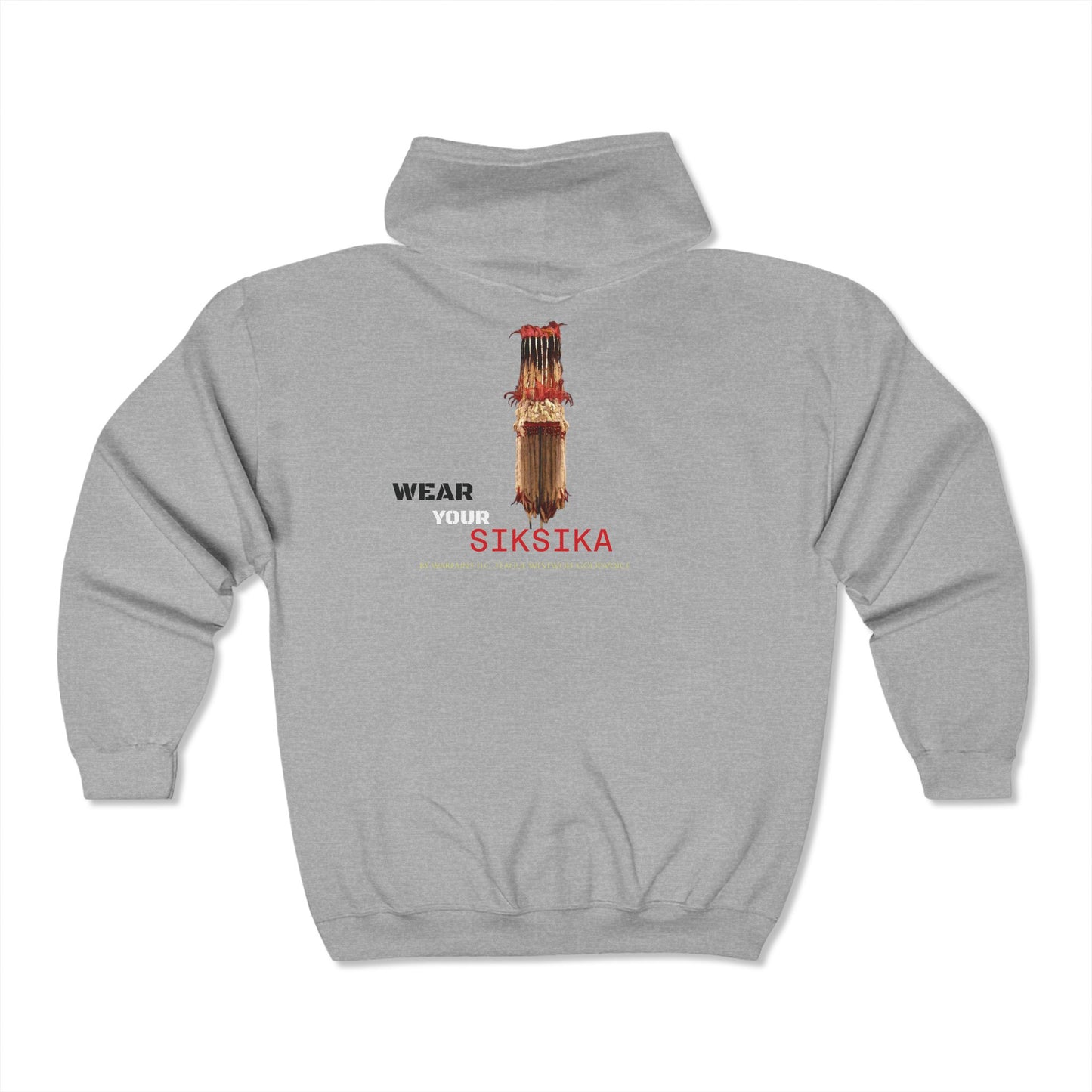 Wear Your KAAPOISAAMIIKSI - Unisex Heavy Blend™ Full Zip Hooded Sweatshirt - Teague WestWolf GoodVoice (Blackfoot) Native American Indigenous Made in the USA