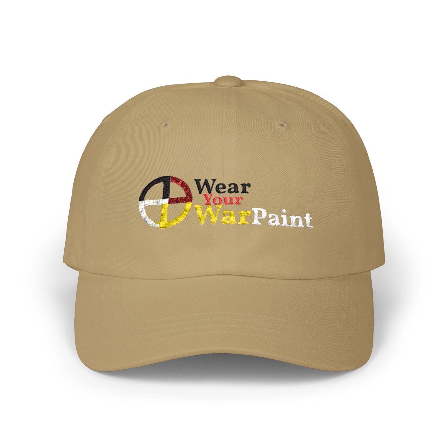 Dad Cap — "Wear Your War Paint" Medicine Wheel - Sign Baseball Hat