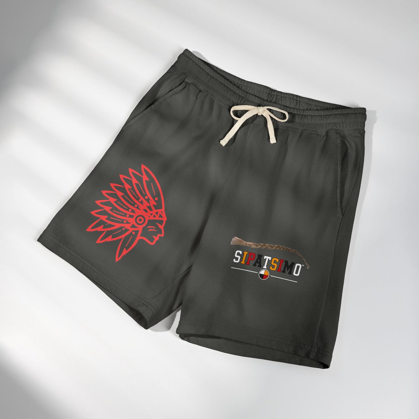 Retro 'SIPATSIMO' Graphic Lightweight Fleece Sweat Shorts