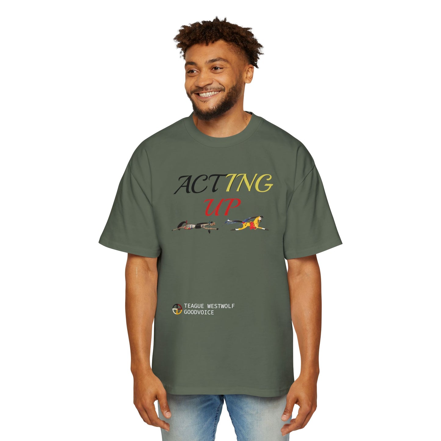 Acting Up Medicine Wheel - Men's Oversized Graphic Tee