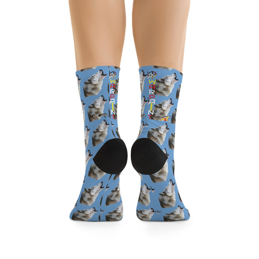 406WholeSale - of Makoyi (Wolf in Blackfoot Language) - Recycled Poly Socks
