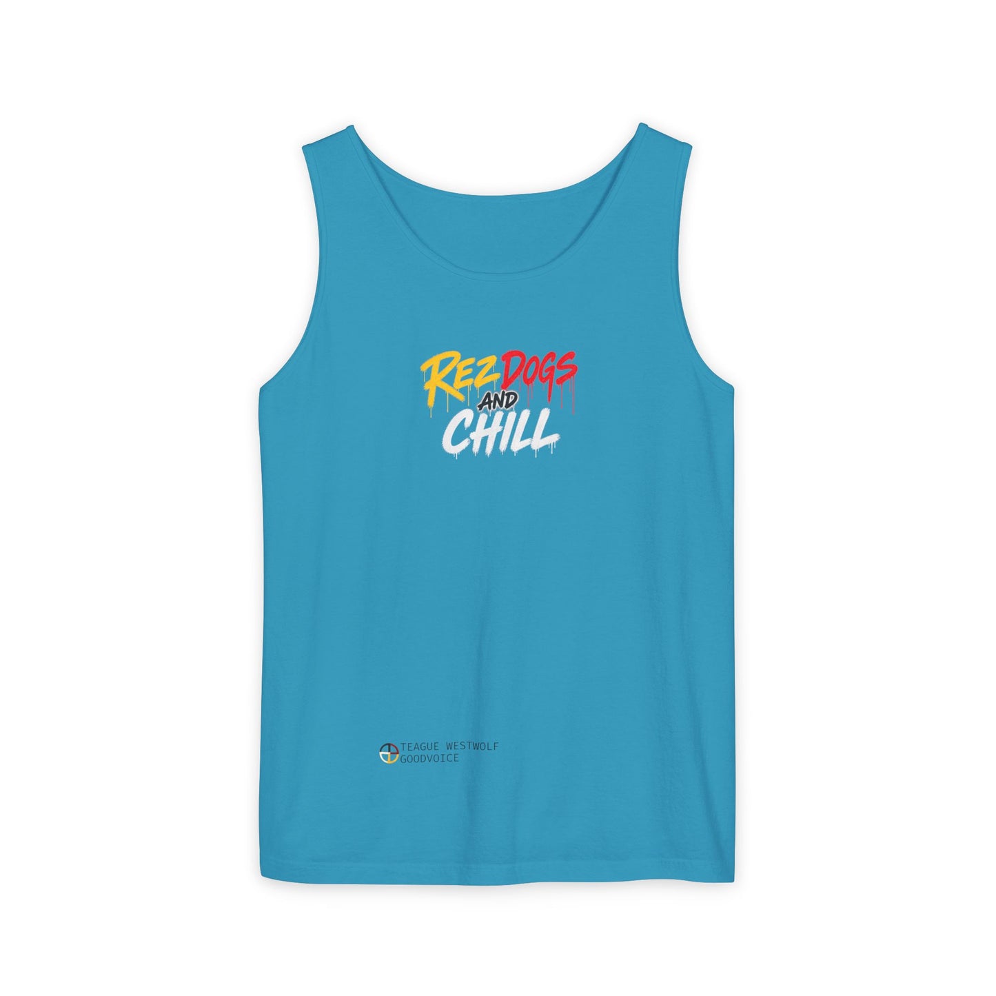 Tank Top — "Red Dogs and Chill" Retro Beach Vibe Sleeveless Tee
