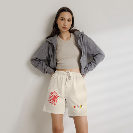 'WarPaint' Graphic Lightweight Fleece Sweat Shorts