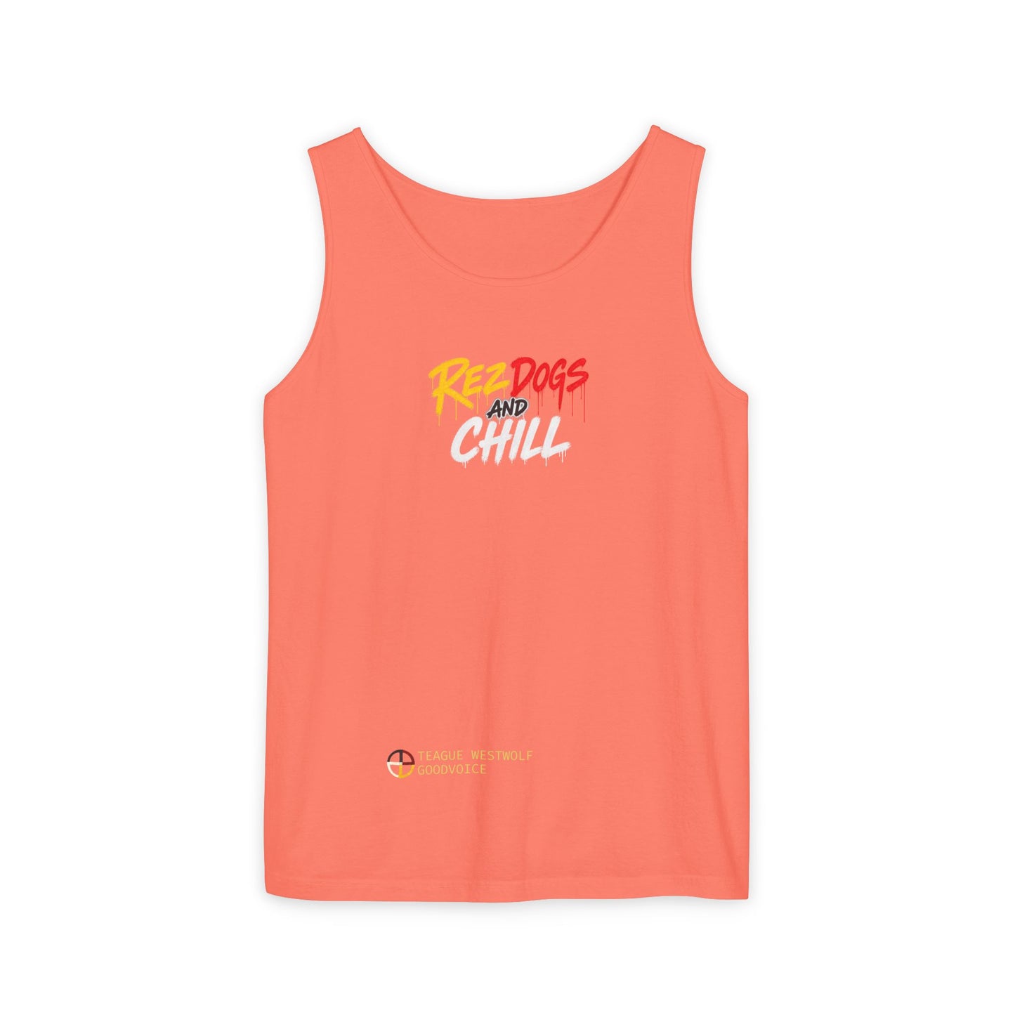 Tank Top — "Red Dogs and Chill" Retro Beach Vibe Sleeveless Tee