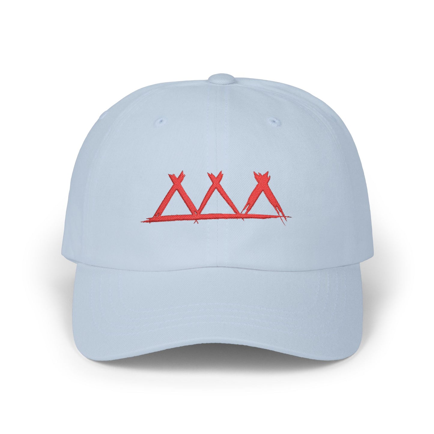 Dad Cap with Red Triple-Tipis Sketch Embroidery