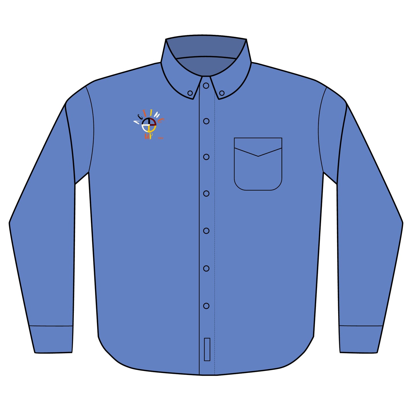 Embroidered Long Sleeve Shirt - Acting Up - Custom Embroidery