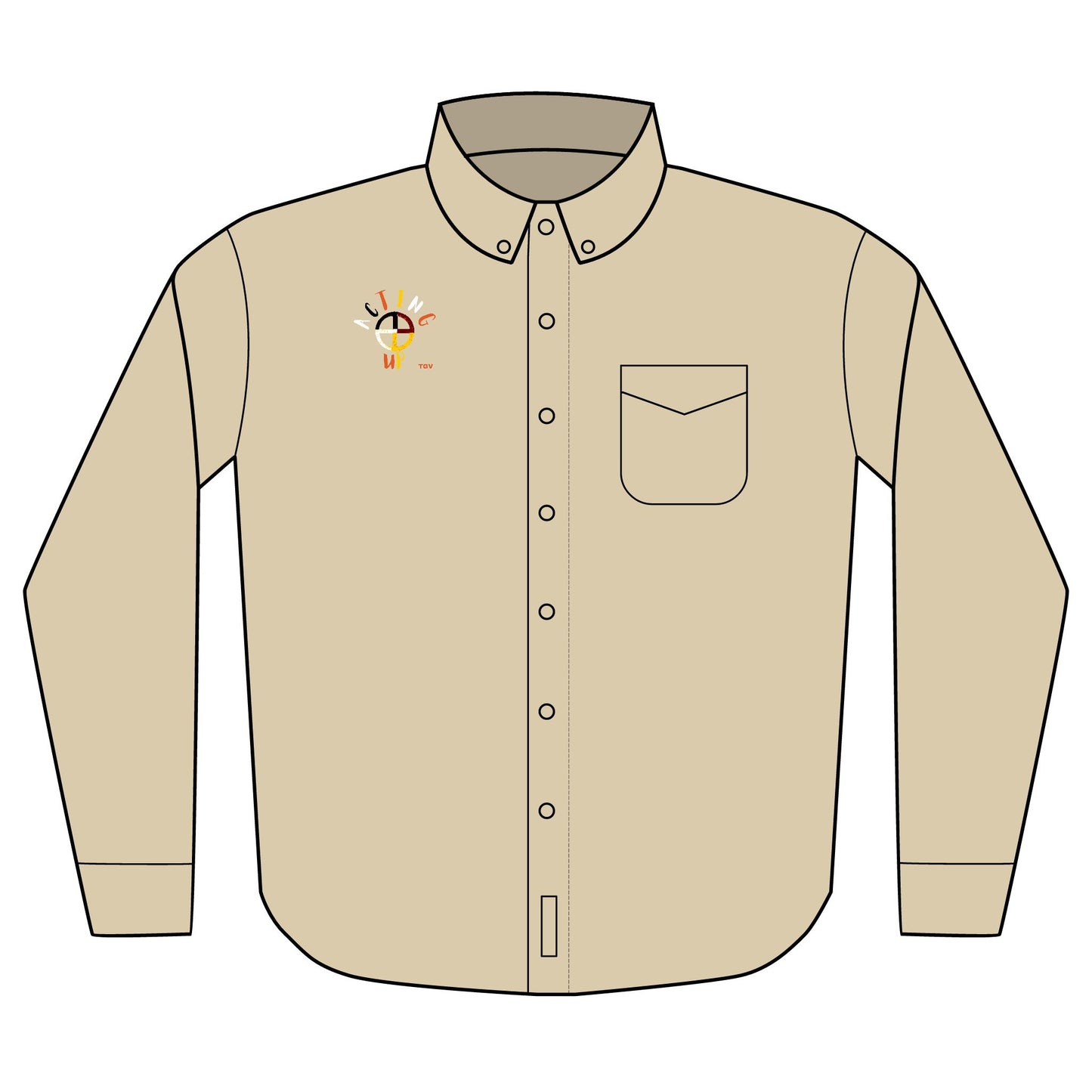 Embroidered Long Sleeve Shirt - Acting Up - Custom Embroidery