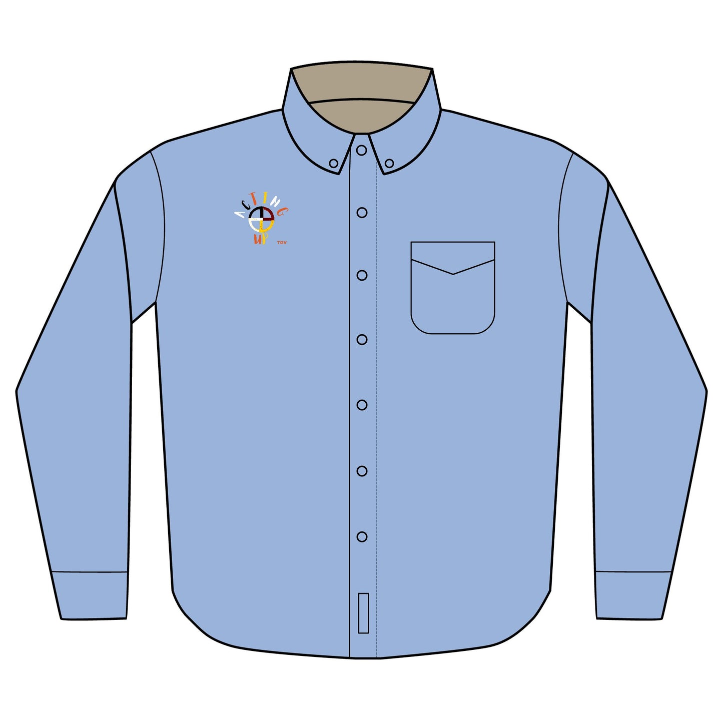 Embroidered Long Sleeve Shirt - Acting Up - Custom Embroidery