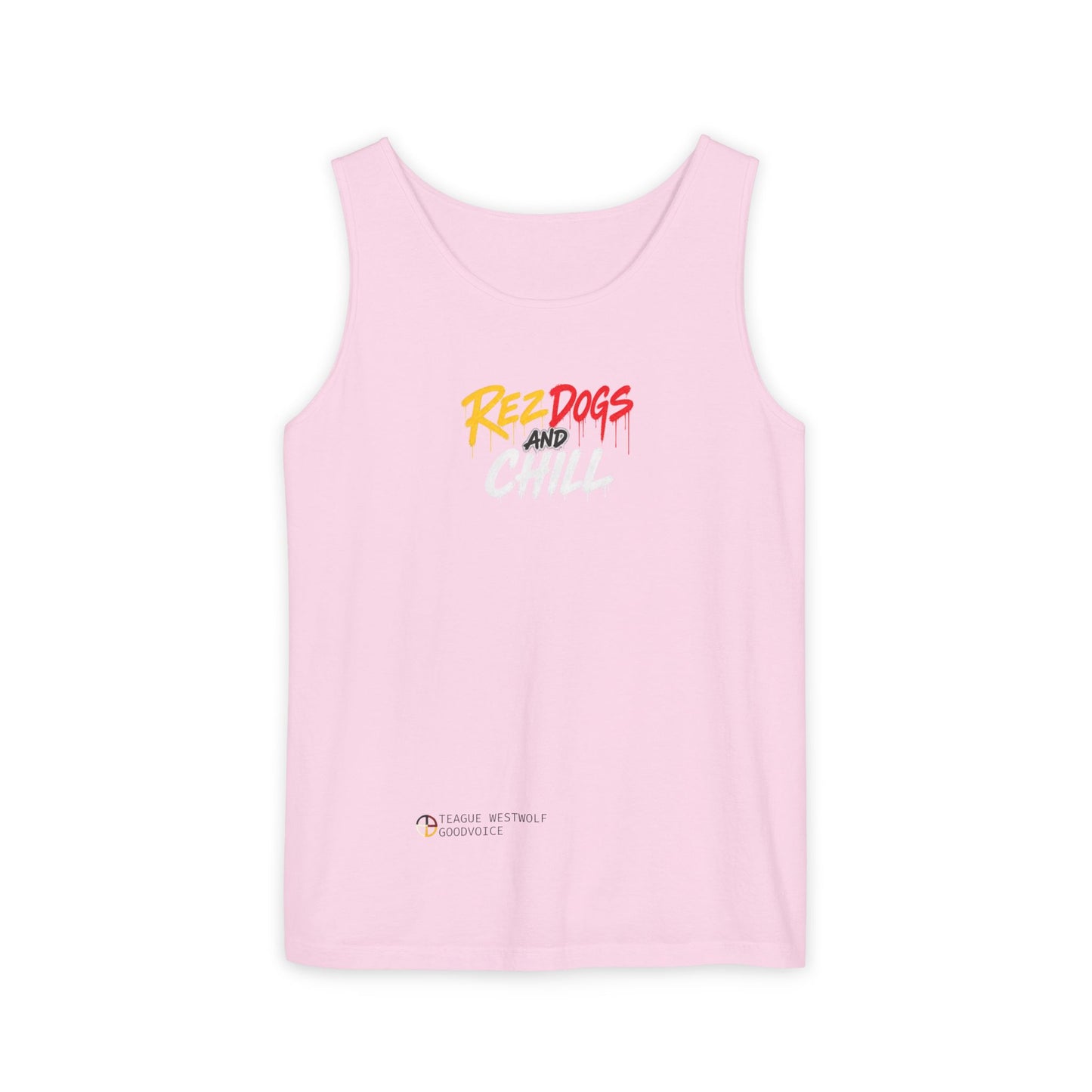 Tank Top — "Red Dogs and Chill" Retro Beach Vibe Sleeveless Tee