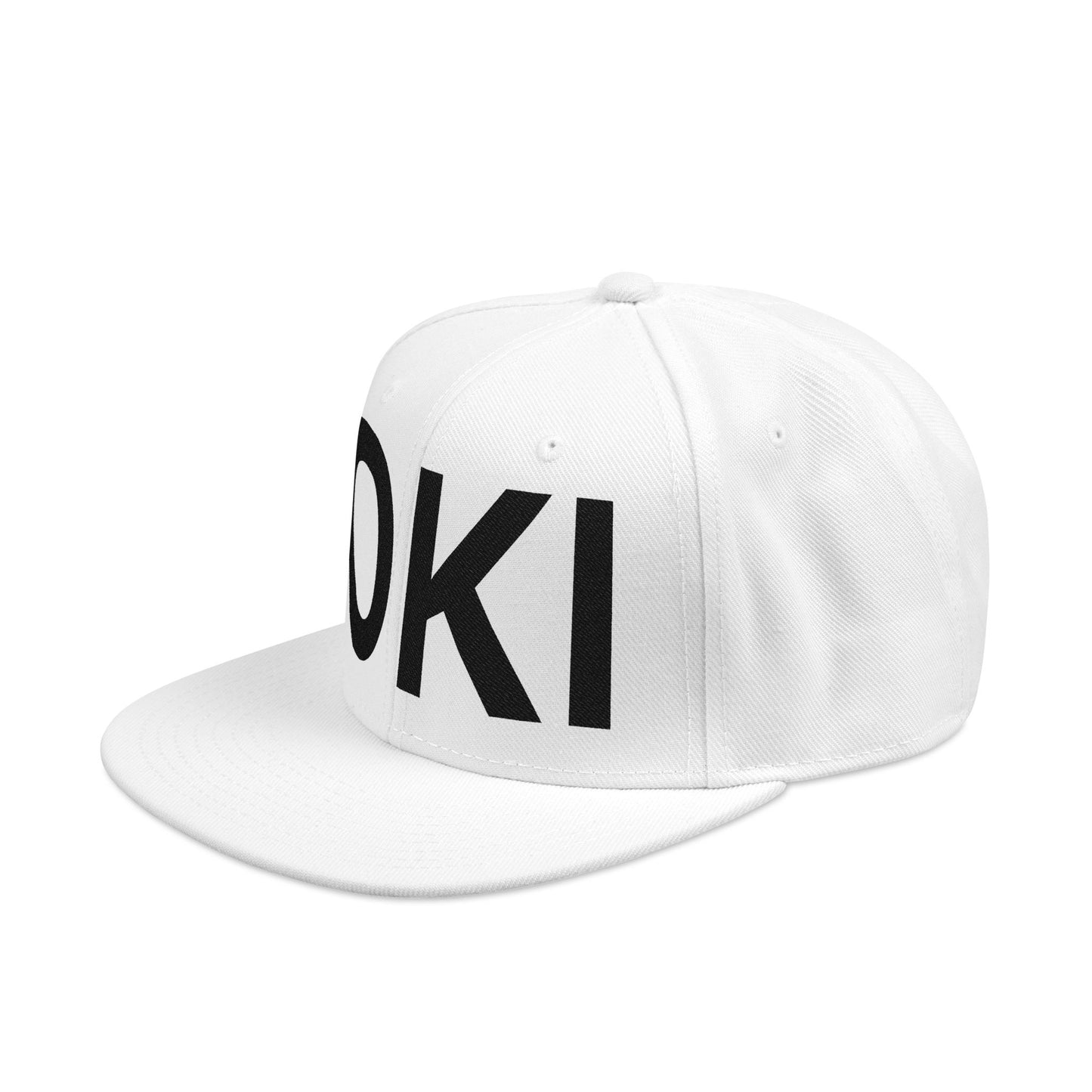 Embroidered “Oki” means “Hello” in Blackfoot language - Black Snapback Hat — Minimalist Streetwear Cap