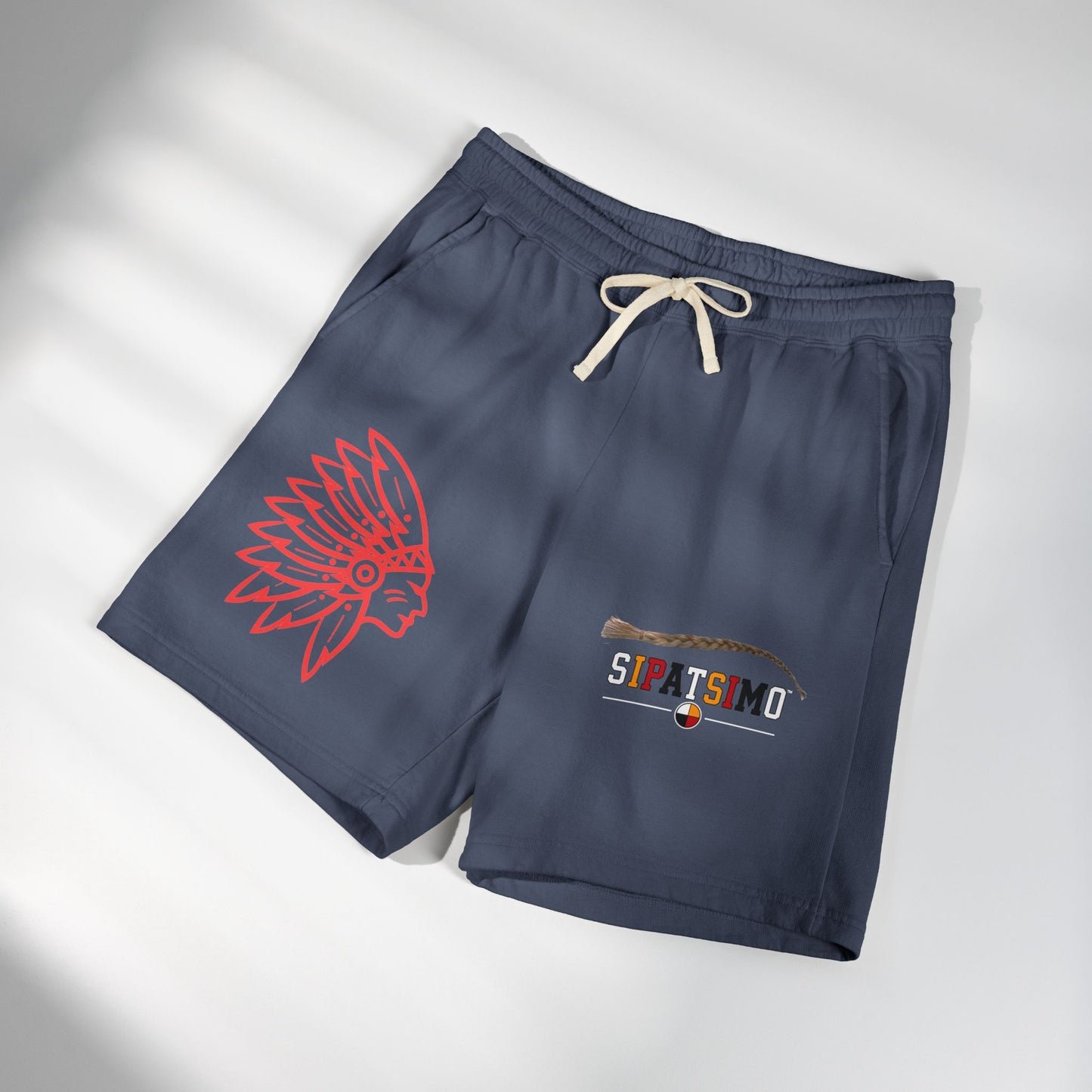 Retro 'SIPATSIMO' Graphic Lightweight Fleece Sweat Shorts