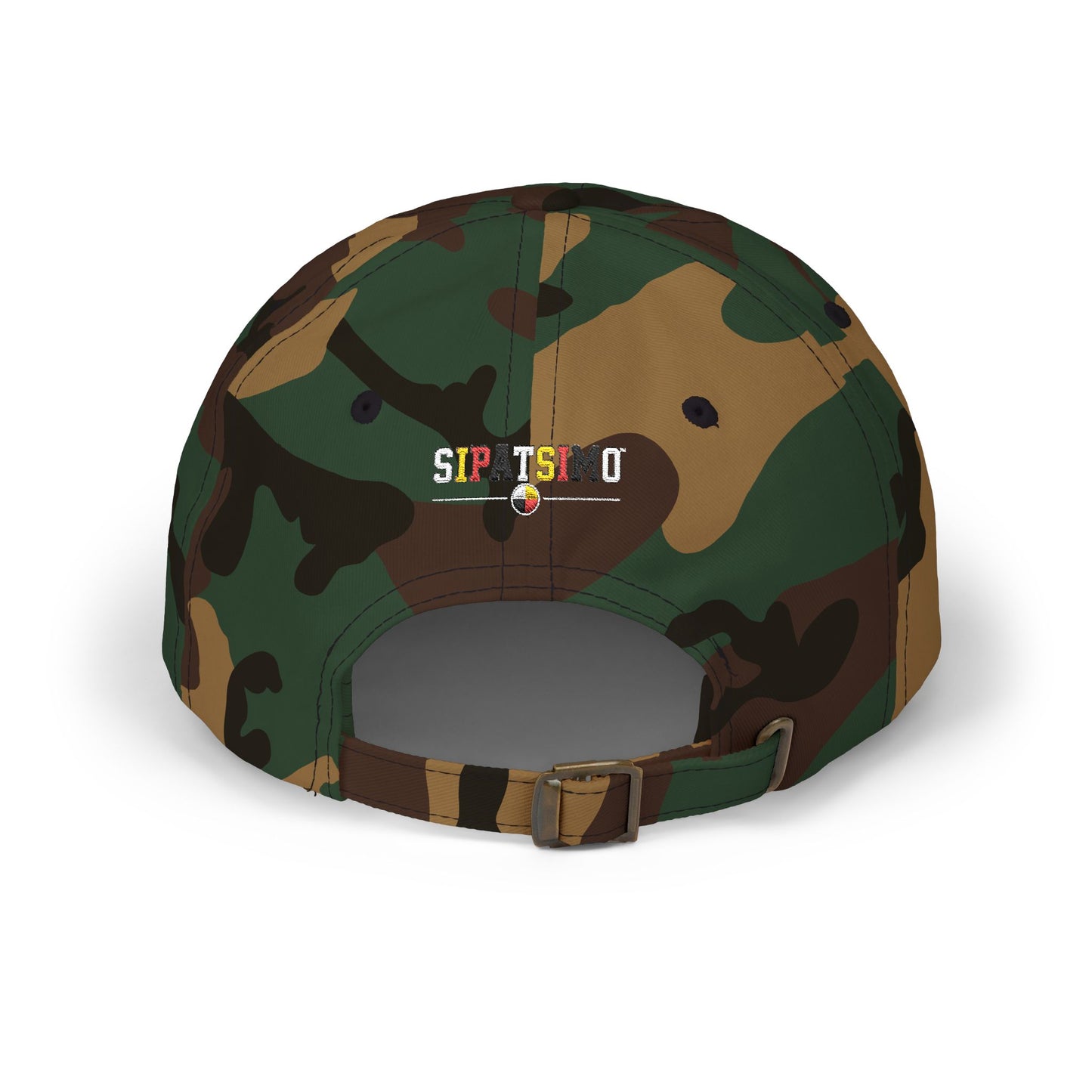 Dad Cap with Red Triple-Tipis Sketch Embroidery