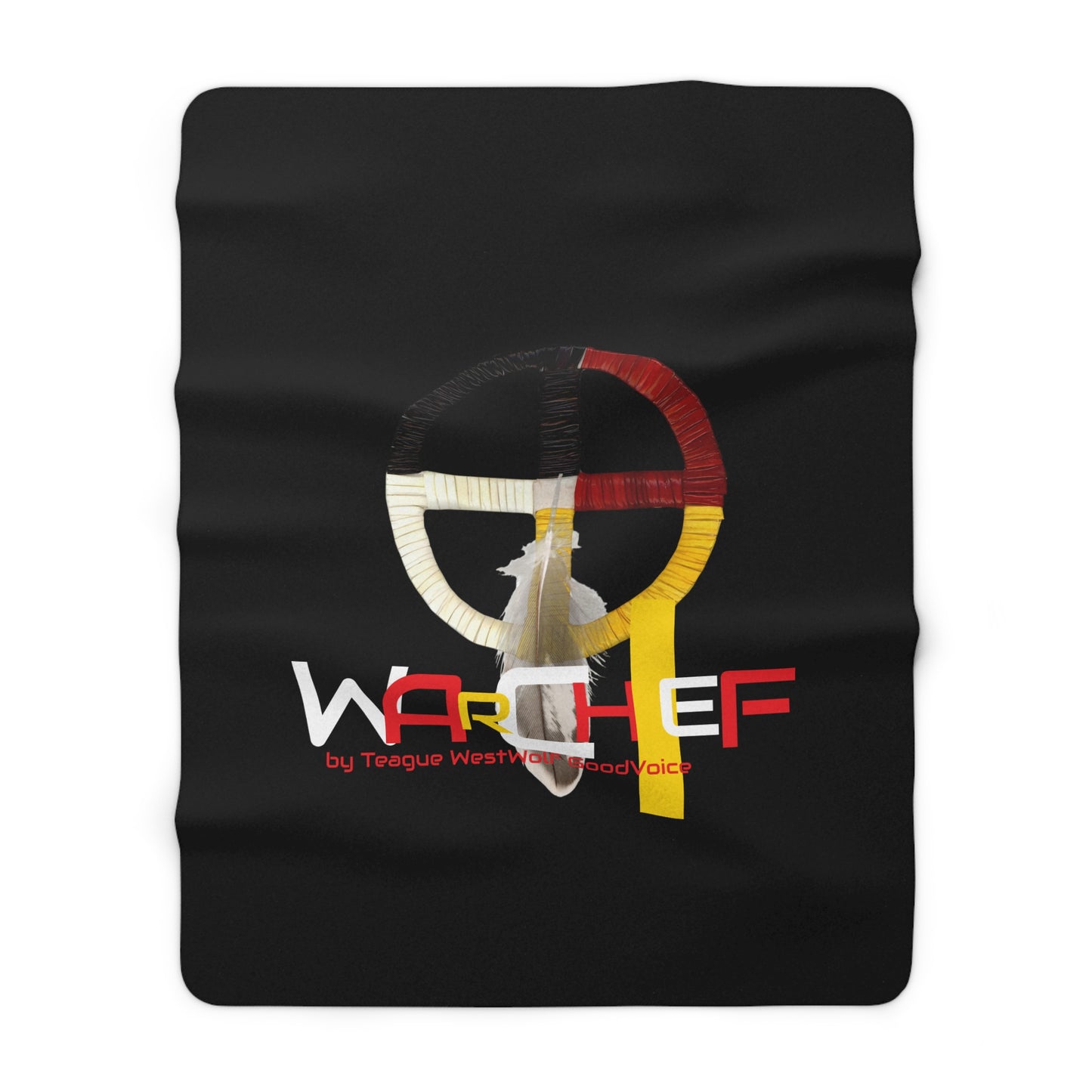 WarChief Sherpa Fleece Blanket — "Wear Your WarChief" Native Pride Design Teague WestWolf GoodVoice