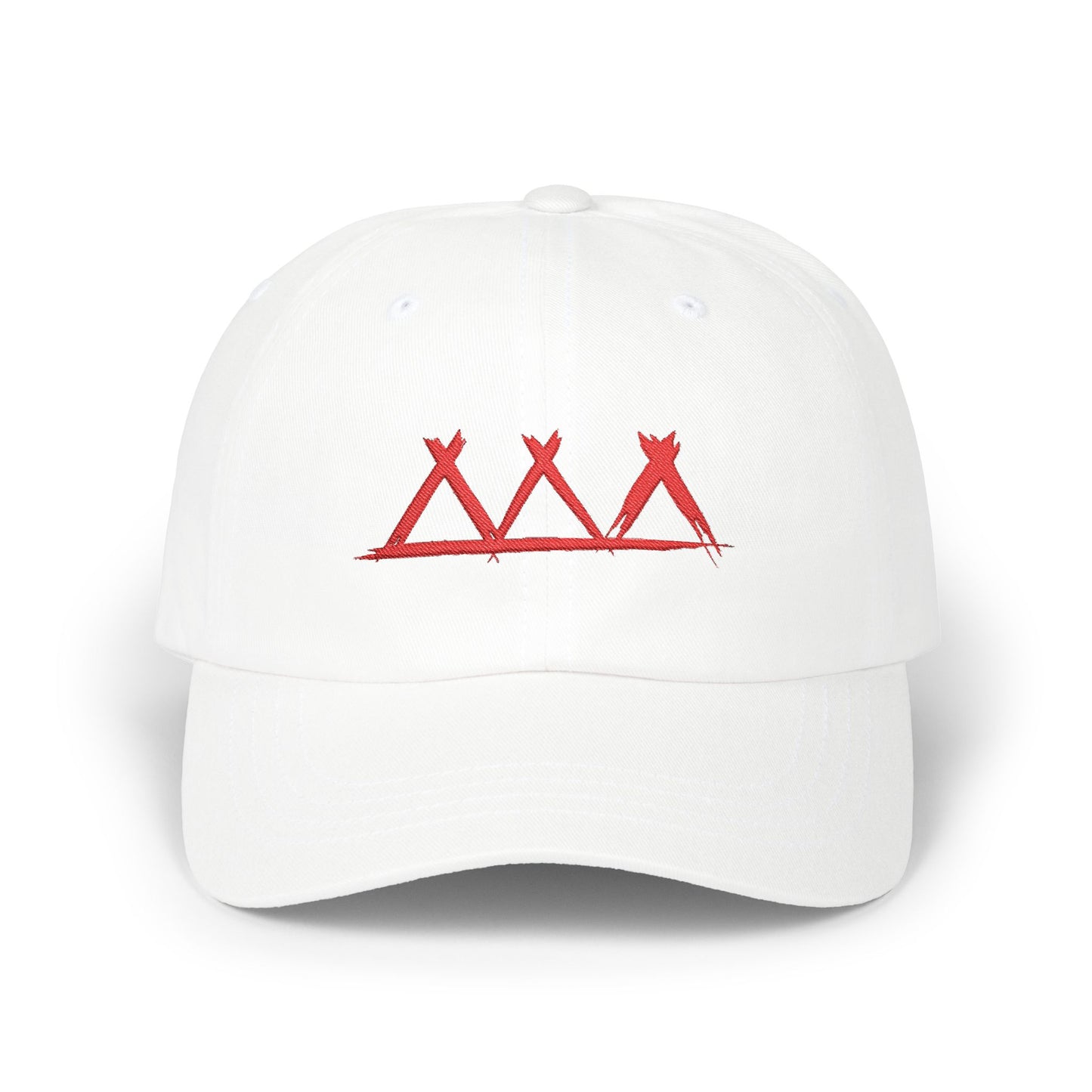 Dad Cap with Red Triple-Tipis Sketch Embroidery