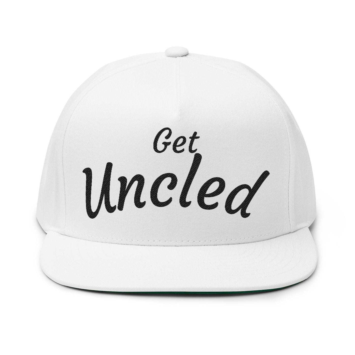 Flat Bill Cap — "Get Uncled" Embroidered Snapback Hat