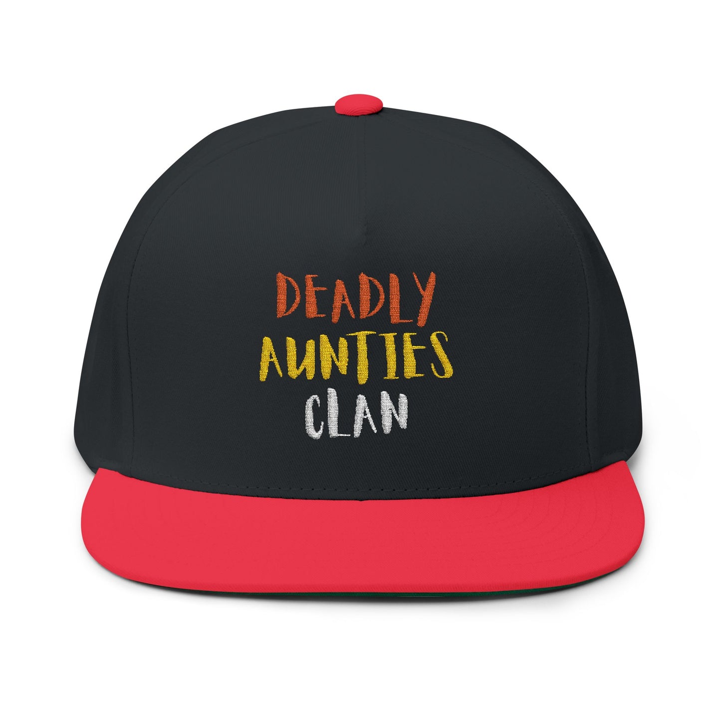 Flat Bill Cap — "Deadly Aunties Clan" Embroidered Snapback Hat