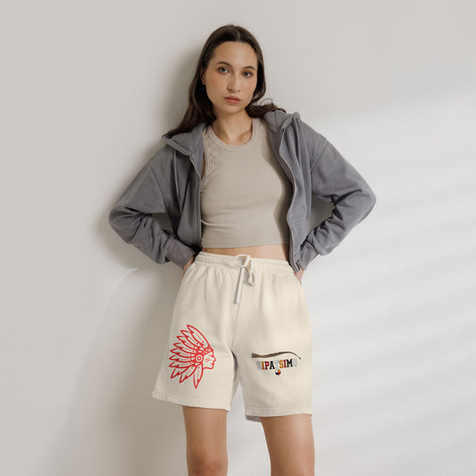 Retro 'SIPATSIMO' Graphic Lightweight Fleece Sweat Shorts