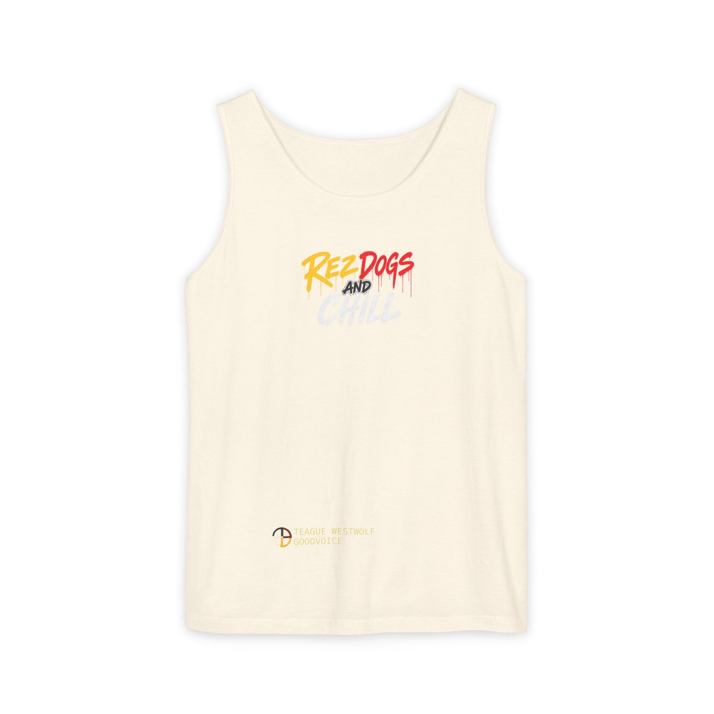 Tank Top — "Red Dogs and Chill" Retro Beach Vibe Sleeveless Tee