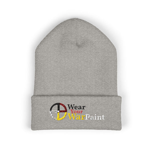 406WholeSale - Wear Your WarPaint - EMBROIDERED Cuffed Beanie — Colorwheel "Wavy Town" Logo