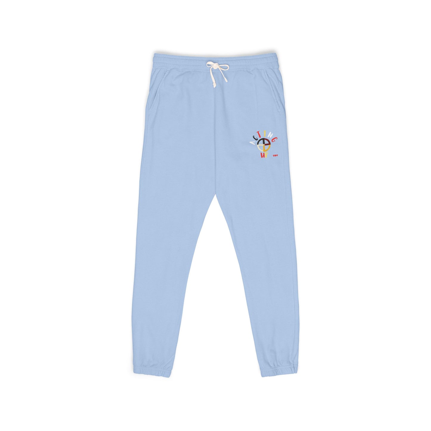 Embroidered "Acting Up" - Garment-Dyed Fleece Sweatpants