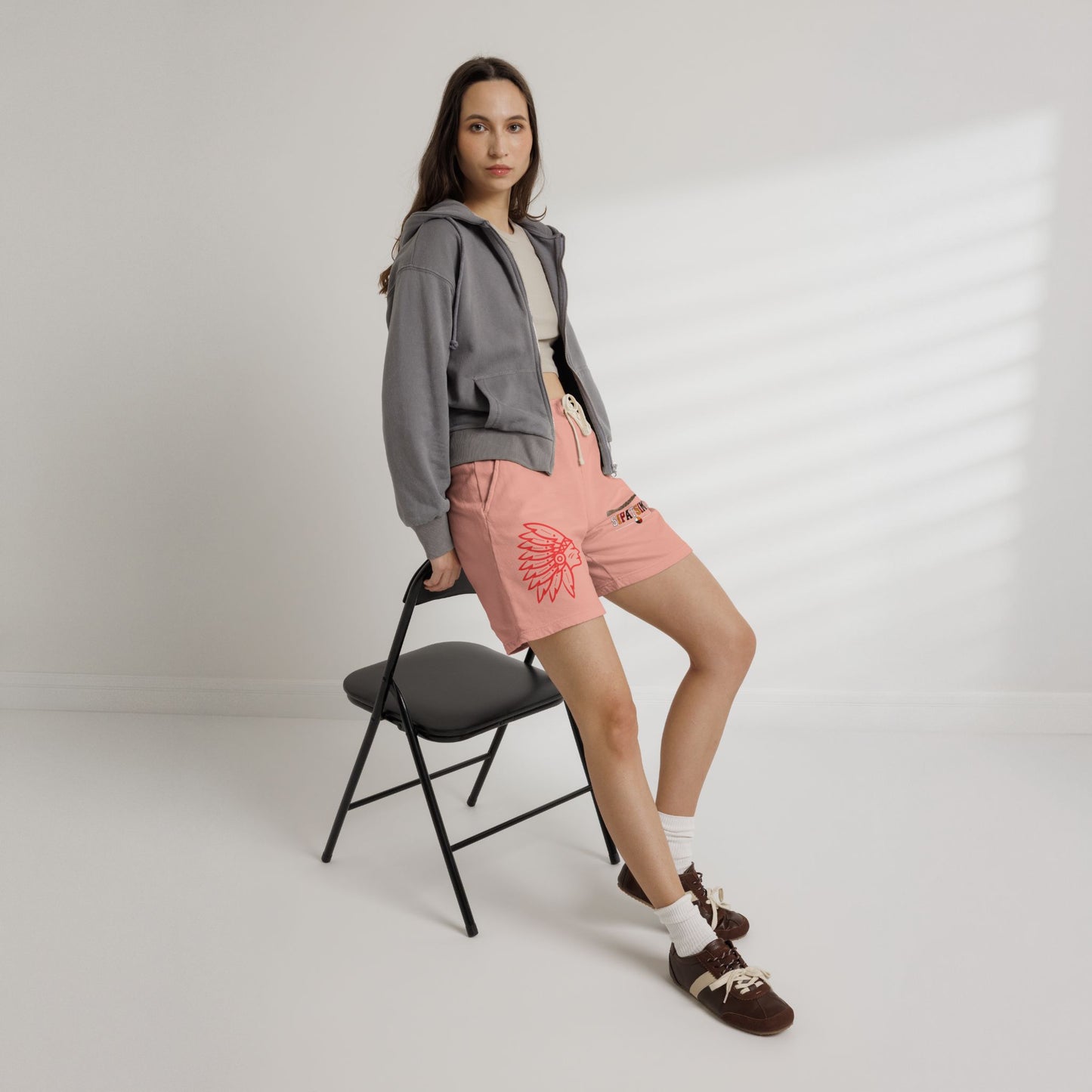 Retro 'SIPATSIMO' Graphic Lightweight Fleece Sweat Shorts