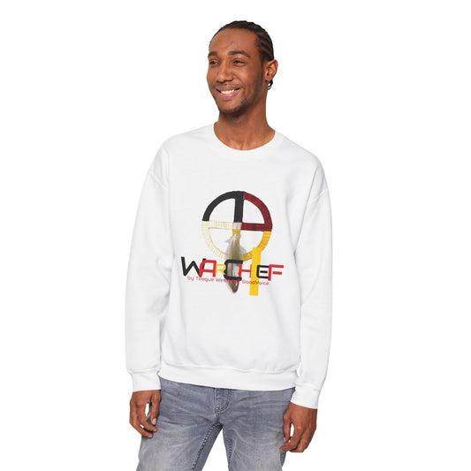 Native American Indigenous Made by Teague WestWolf GoodVoice (Blackfoot / Blackfeet) from Browning, Montana USA WarChief - Seasonal Seller Sweatshirt: Unisex, Heavy blend, Maximum profit