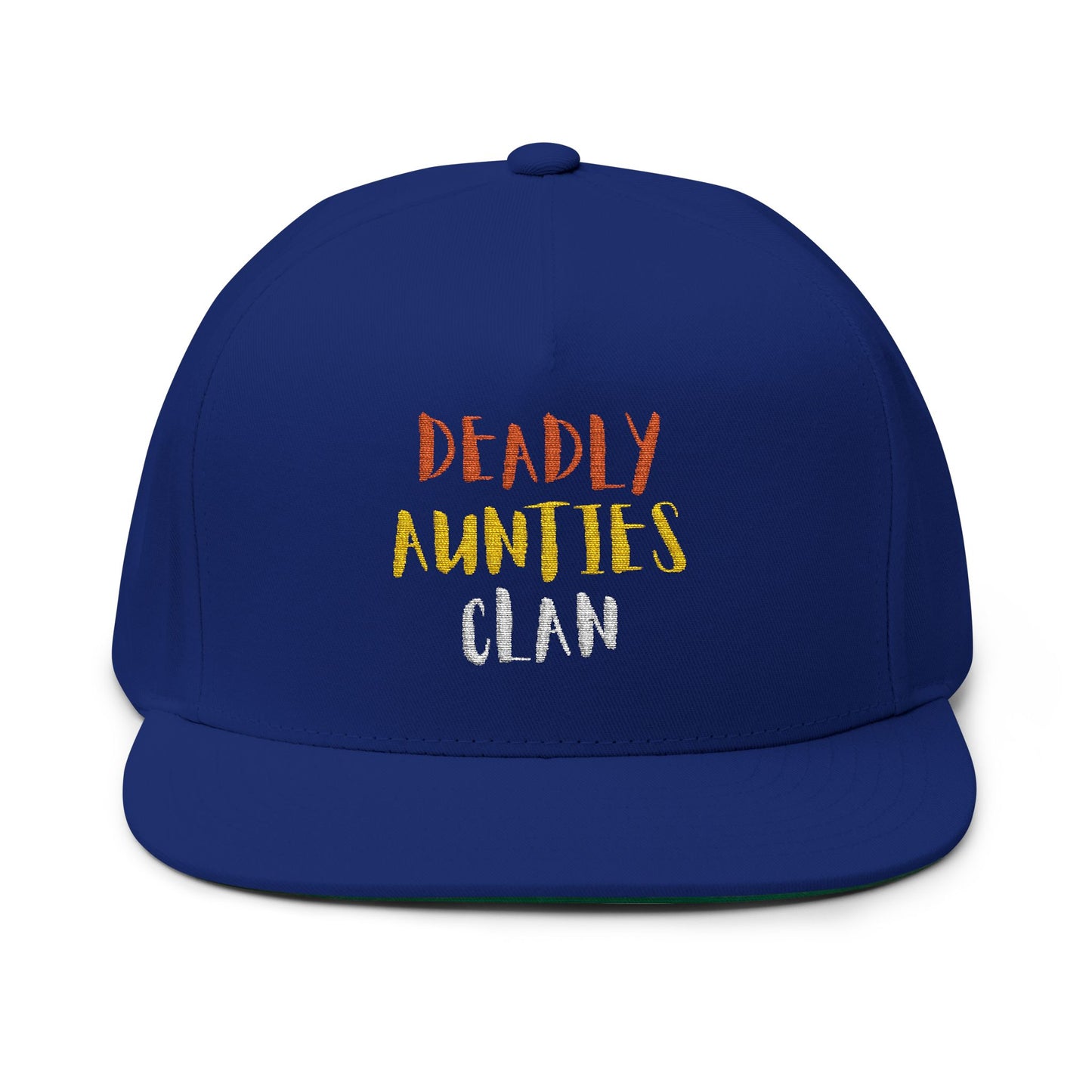 Flat Bill Cap — "Deadly Aunties Clan" Embroidered Snapback Hat