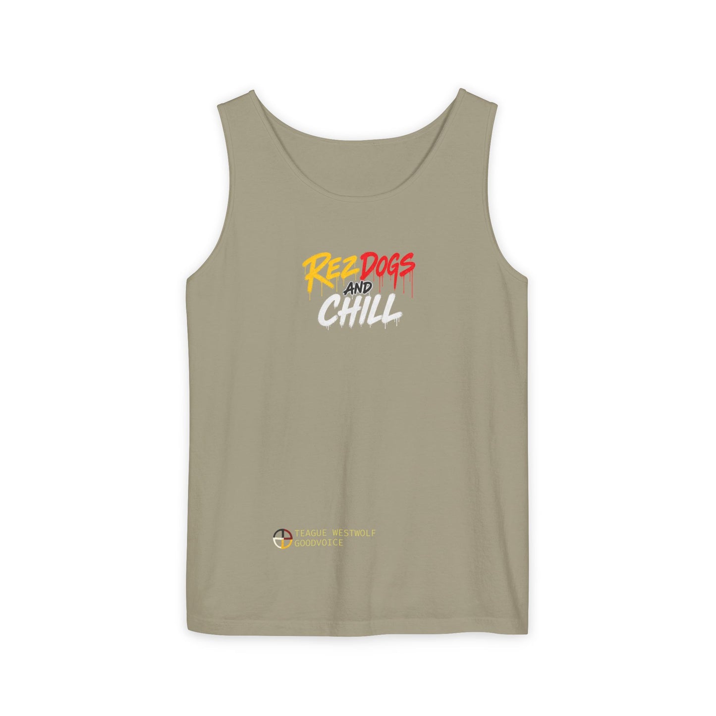 Tank Top — "Red Dogs and Chill" Retro Beach Vibe Sleeveless Tee