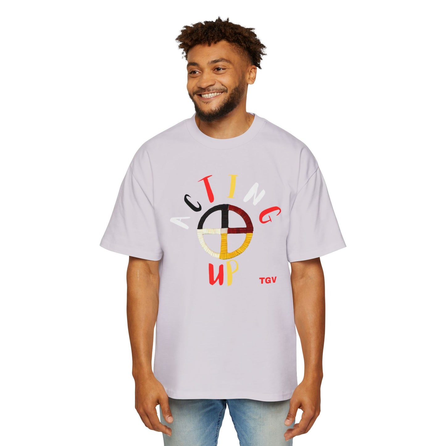 Acting Up Medicine Wheel - Men's Oversized Graphic Tee