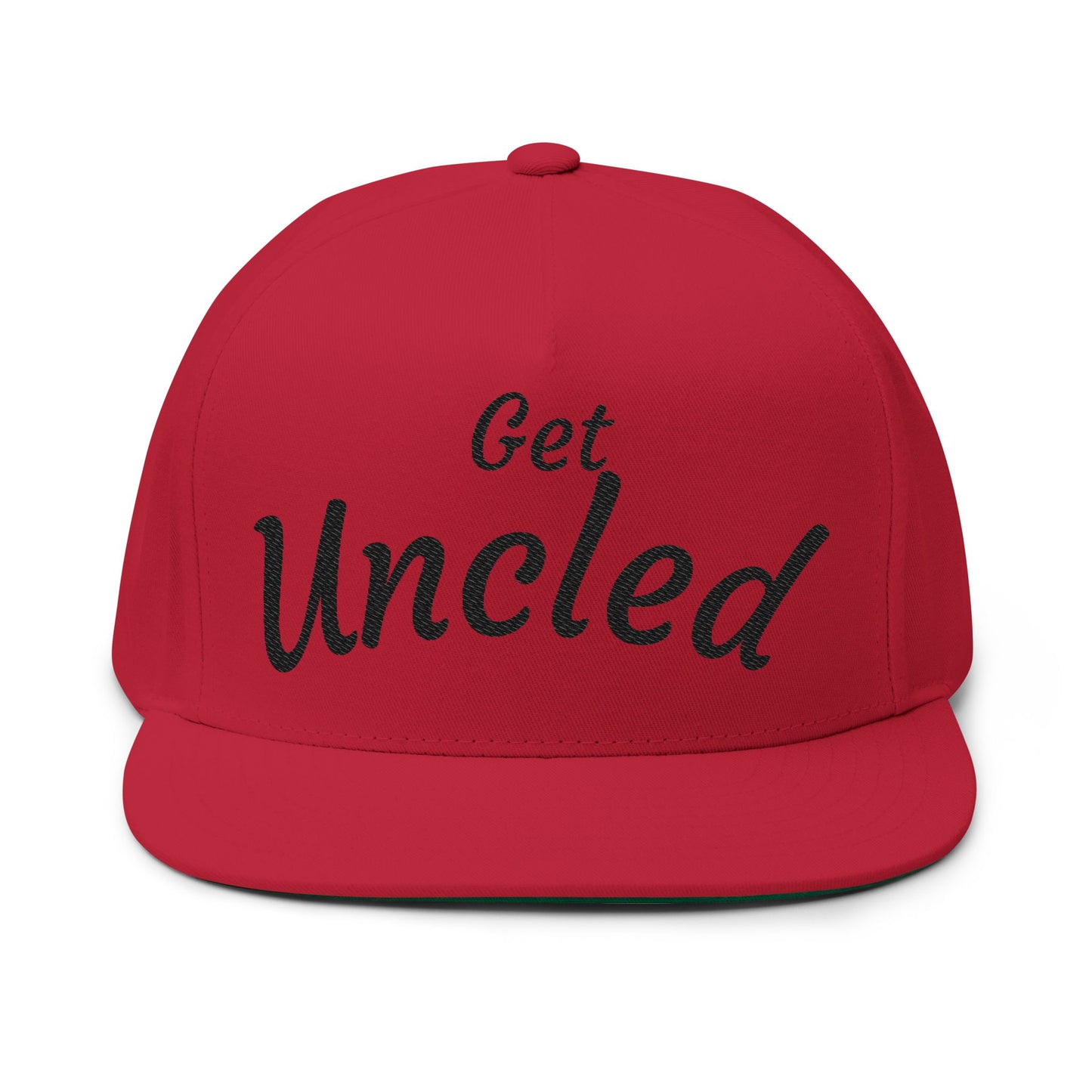 Flat Bill Cap — "Get Uncled" Embroidered Snapback Hat