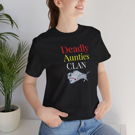 406WholeSale - Deadly Aunties Clan - Eagle Feather Fan -  by Teague WestWolf GoodVoice - Unisex Tee