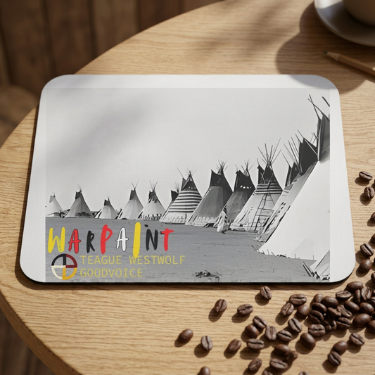 Warpaint Teepee Vintage Photo Rectangle Mouse Pad – Native American Camp Desk Mat