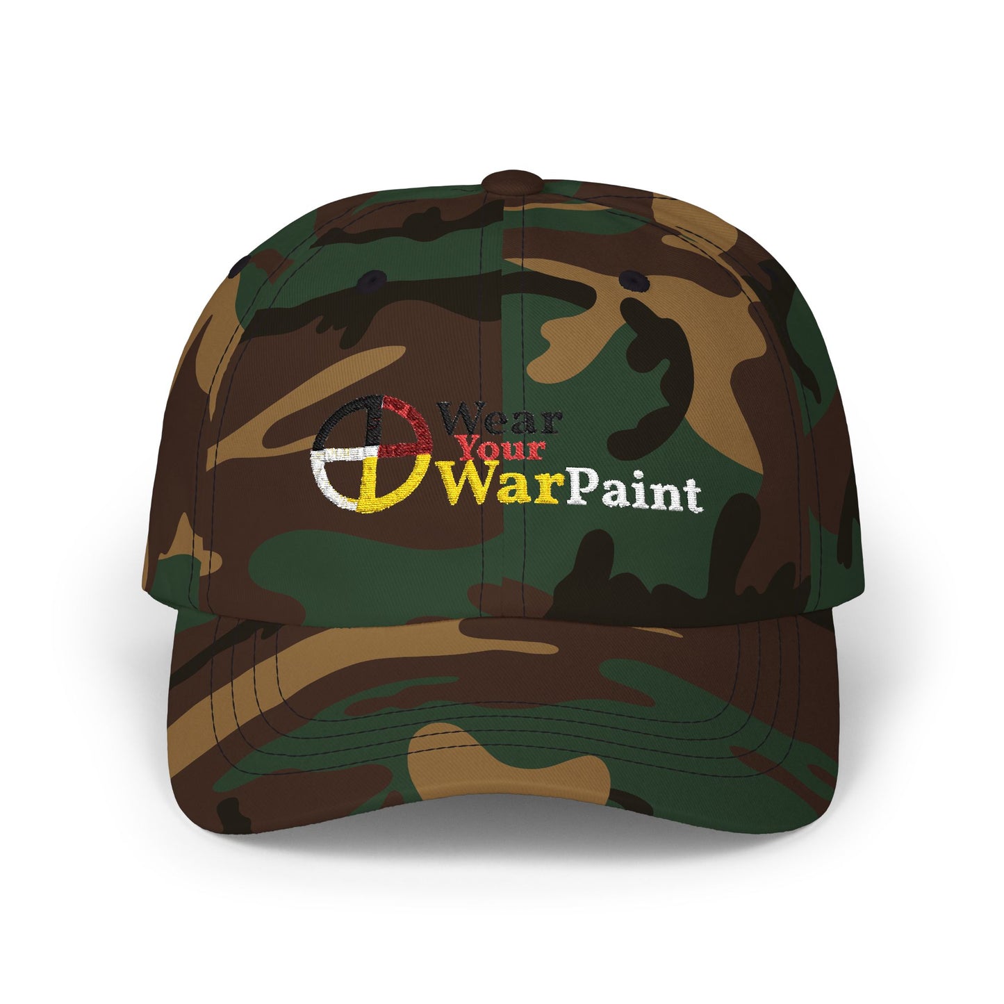 Dad Cap — "Wear Your War Paint" Medicine Wheel - Sign Baseball Hat