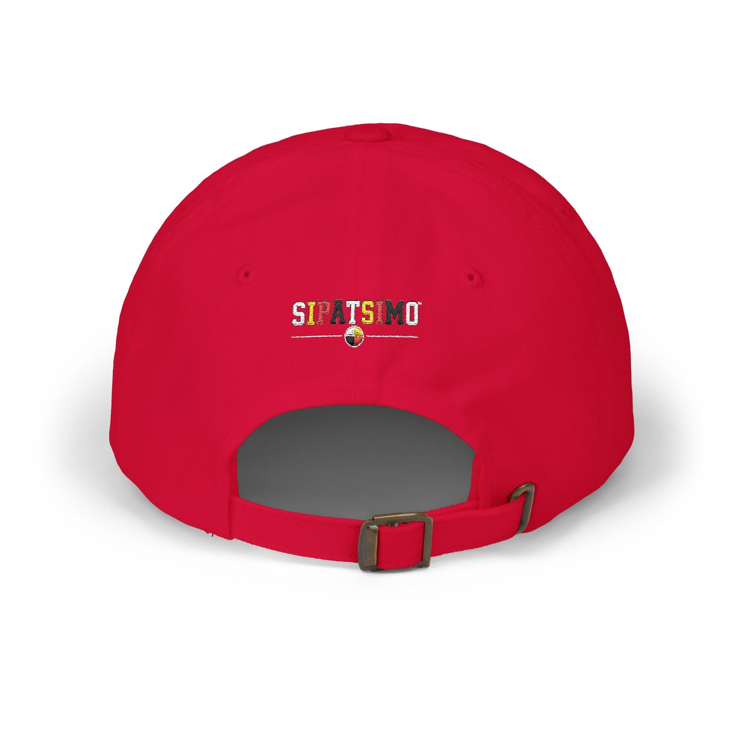 Dad Cap with Red Triple-Tipis Sketch Embroidery