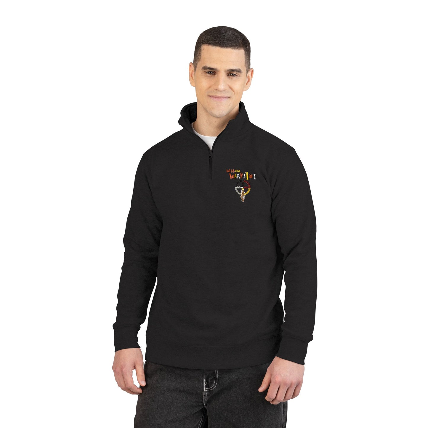 Wear Your WarPaint/Acting Up by Teague WestWolf GoodVoice - Embroidered Half-Zip Fleece