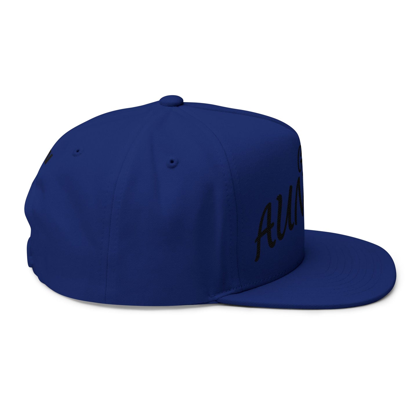 Flat Bill Cap — "Get Auntied" Embroidered Snapback Hat