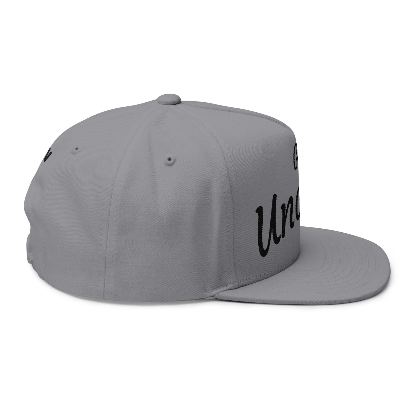 Flat Bill Cap — "Get Uncled" Embroidered Snapback Hat
