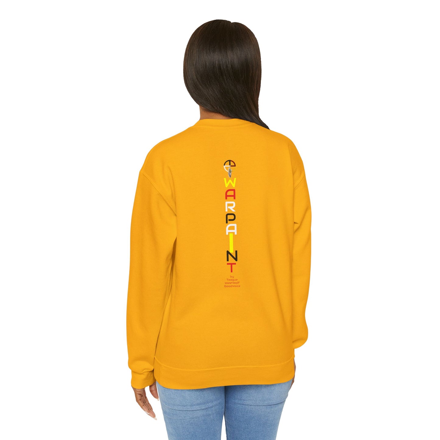 Native American Indigenous Made by Teague WestWolf GoodVoice (Blackfoot / Blackfeet) from Browning, Montana USA WarChief - Seasonal Seller Sweatshirt: Unisex, Heavy blend, Maximum profit