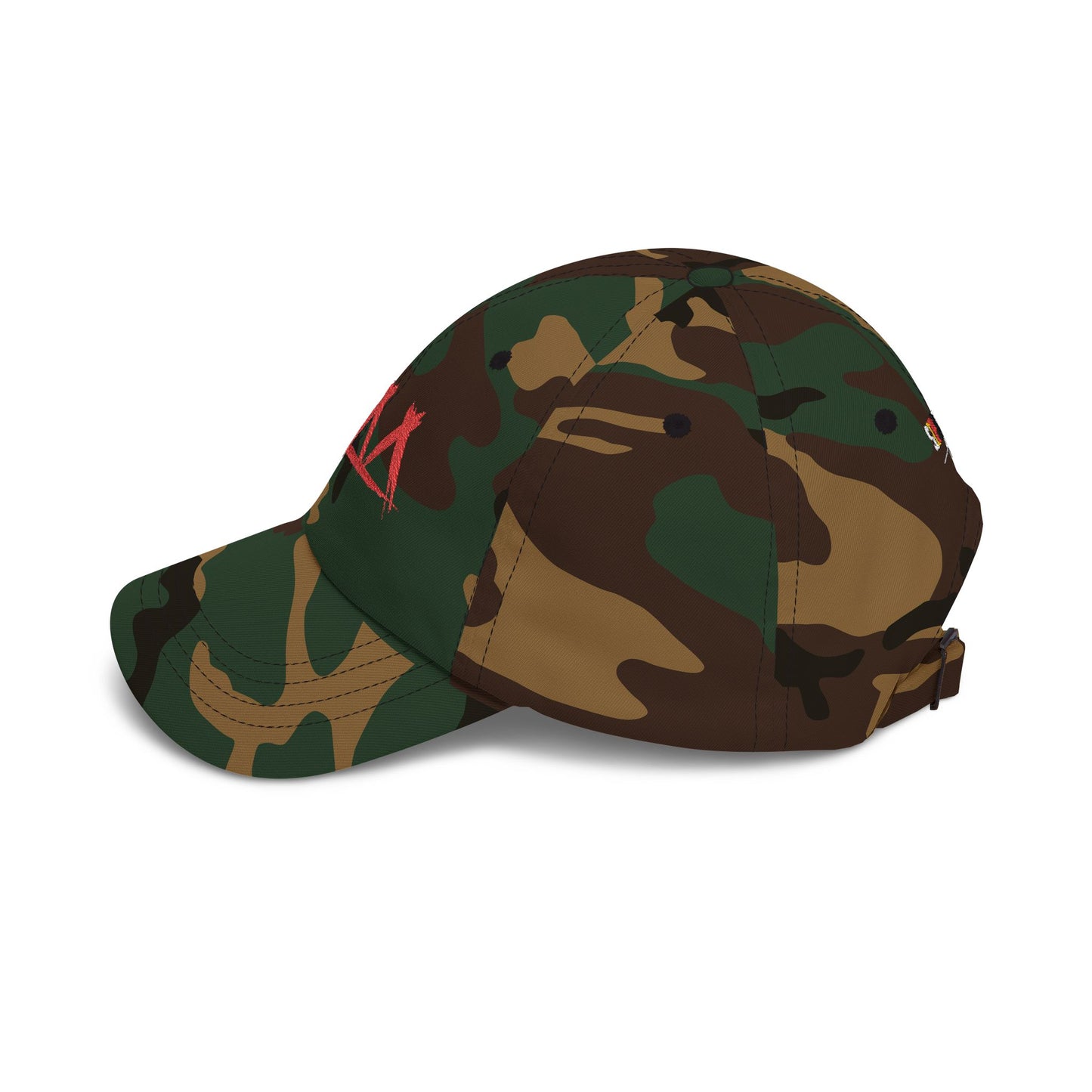 Dad Cap with Red Triple-Tipis Sketch Embroidery