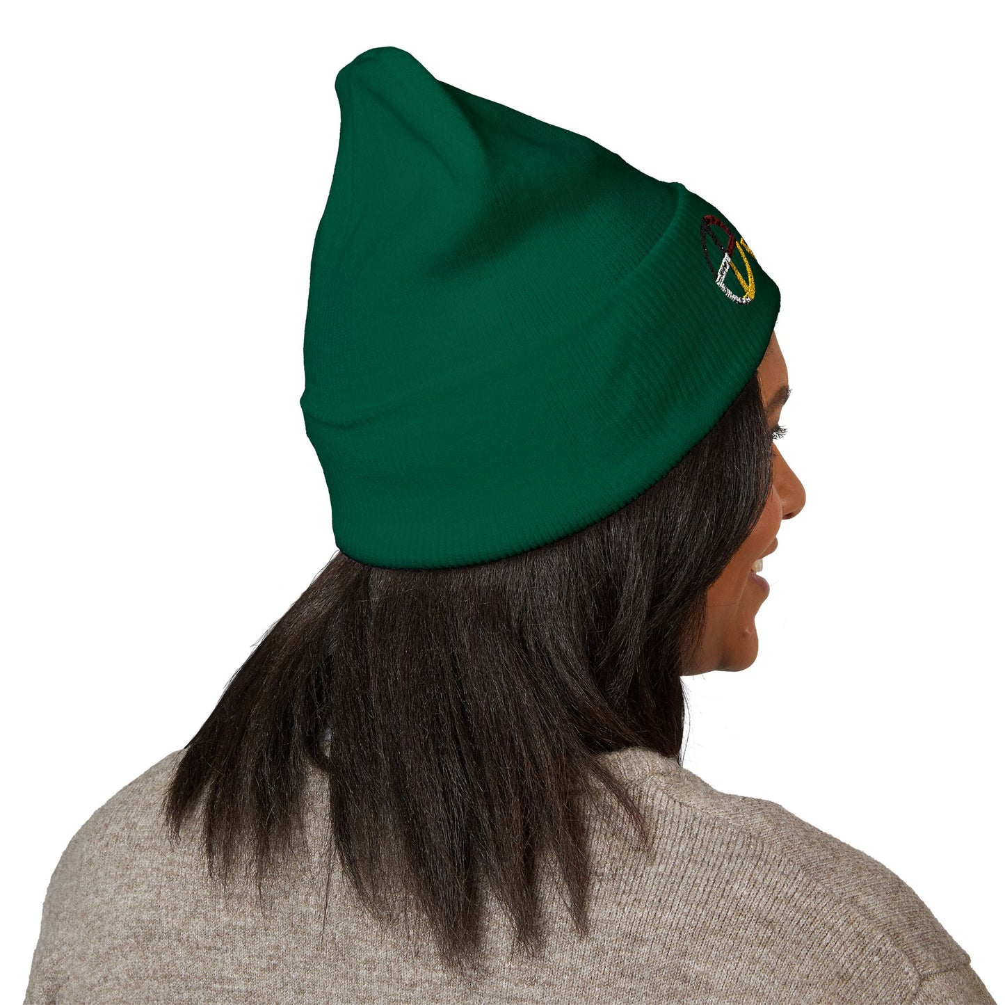 406WholeSale - Wear Your WarPaint - EMBROIDERED Cuffed Beanie — Colorwheel "Wavy Town" Logo