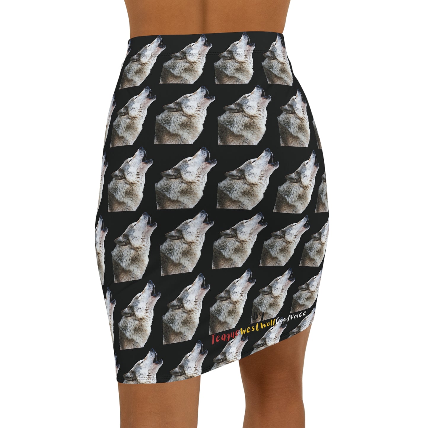 Howling Makoyi (Wolf) - Women's Mid-Waist Pencil Skirt (AOP)