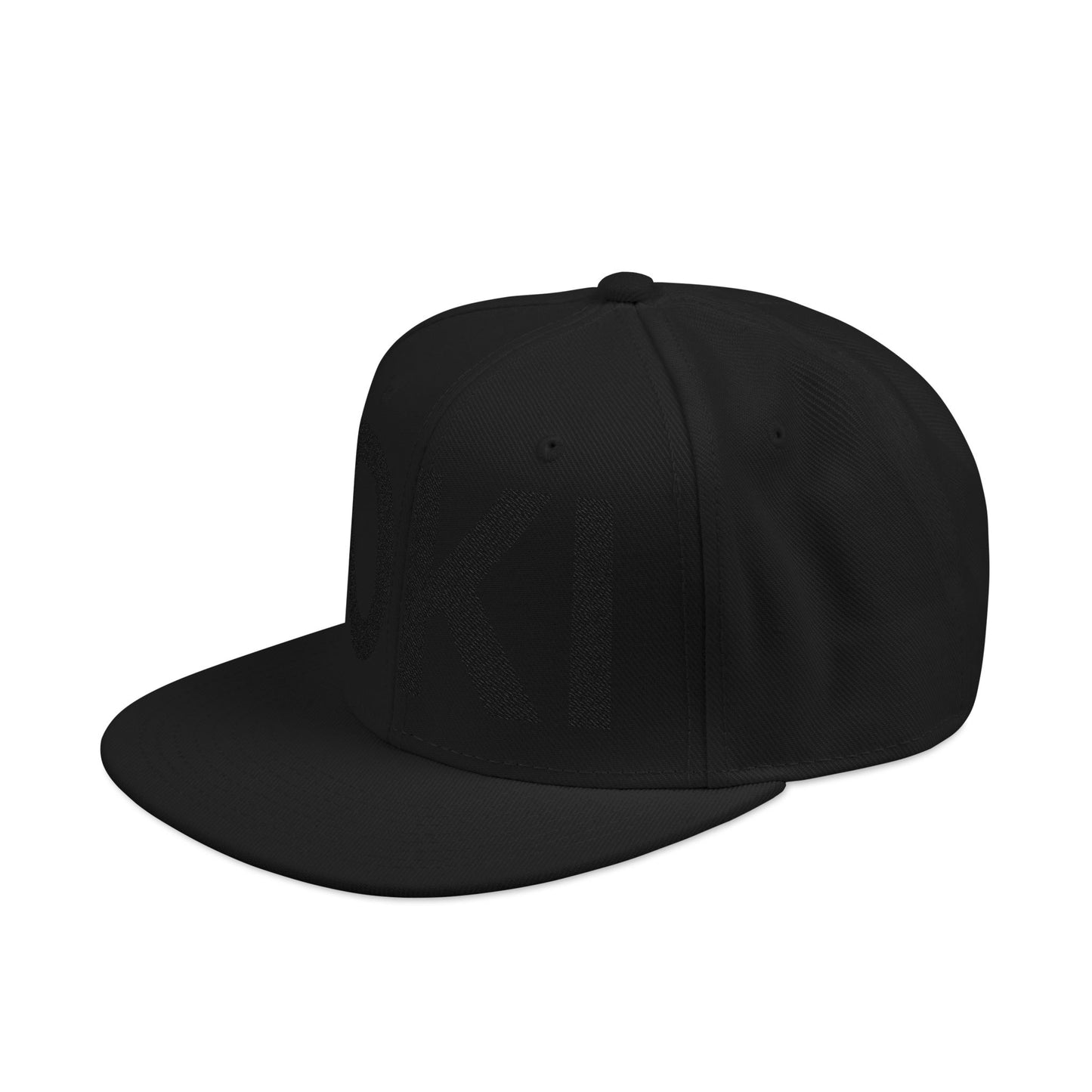 Embroidered “Oki” means “Hello” in Blackfoot language - Black Snapback Hat — Minimalist Streetwear Cap