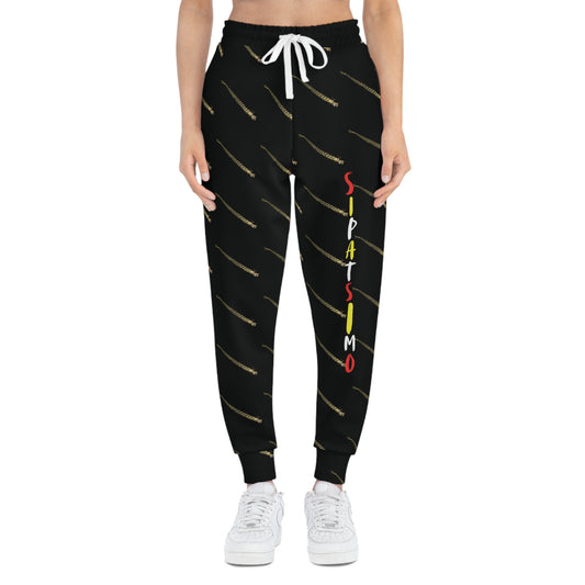 Jogger Pants with Sipatsimo “SweetGrass” (Blackfoot Language) Design by Teague WestWolf GoodVoice