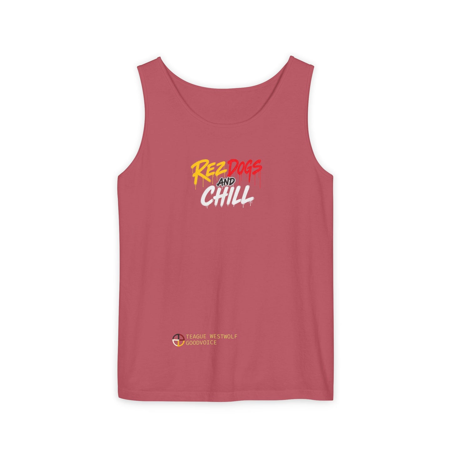 Tank Top — "Red Dogs and Chill" Retro Beach Vibe Sleeveless Tee