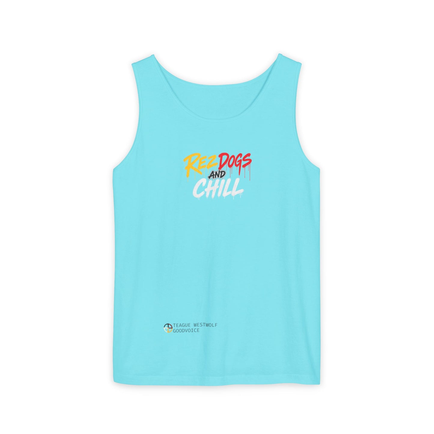 Tank Top — "Red Dogs and Chill" Retro Beach Vibe Sleeveless Tee