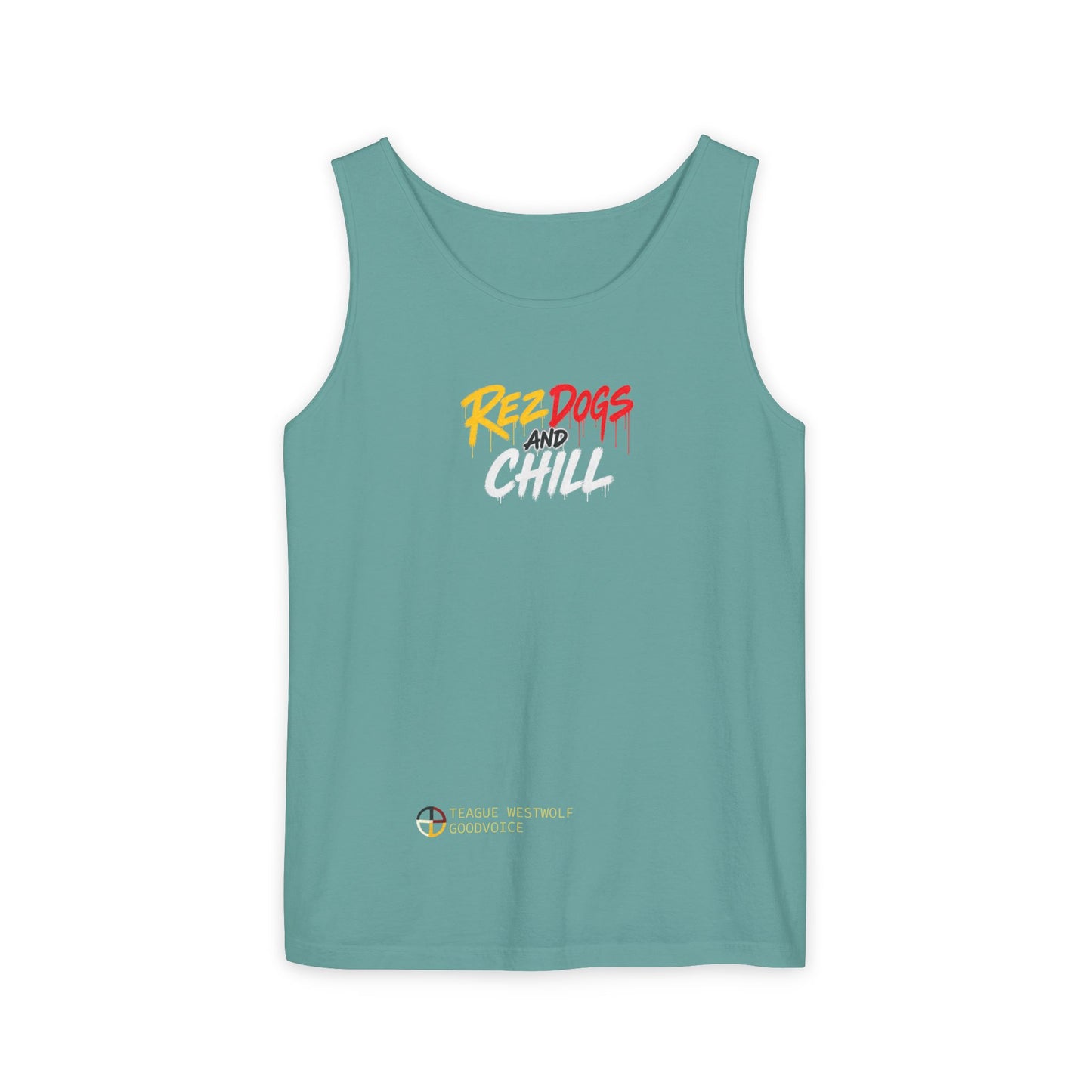 Tank Top — "Red Dogs and Chill" Retro Beach Vibe Sleeveless Tee