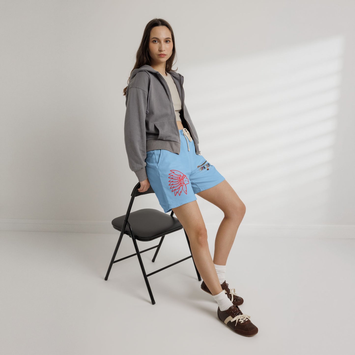 Retro 'SIPATSIMO' Graphic Lightweight Fleece Sweat Shorts